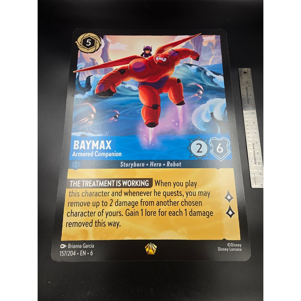 Disney Lorcana Baymax Armored Companion 157/204 EN 6 Jumbo Oversized Promo Card